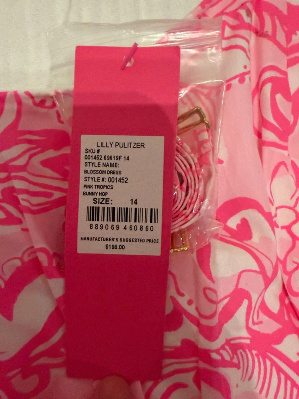Lilly Pulitzer Pink & White Blossom Strapless Dress - Picture 2 of 4